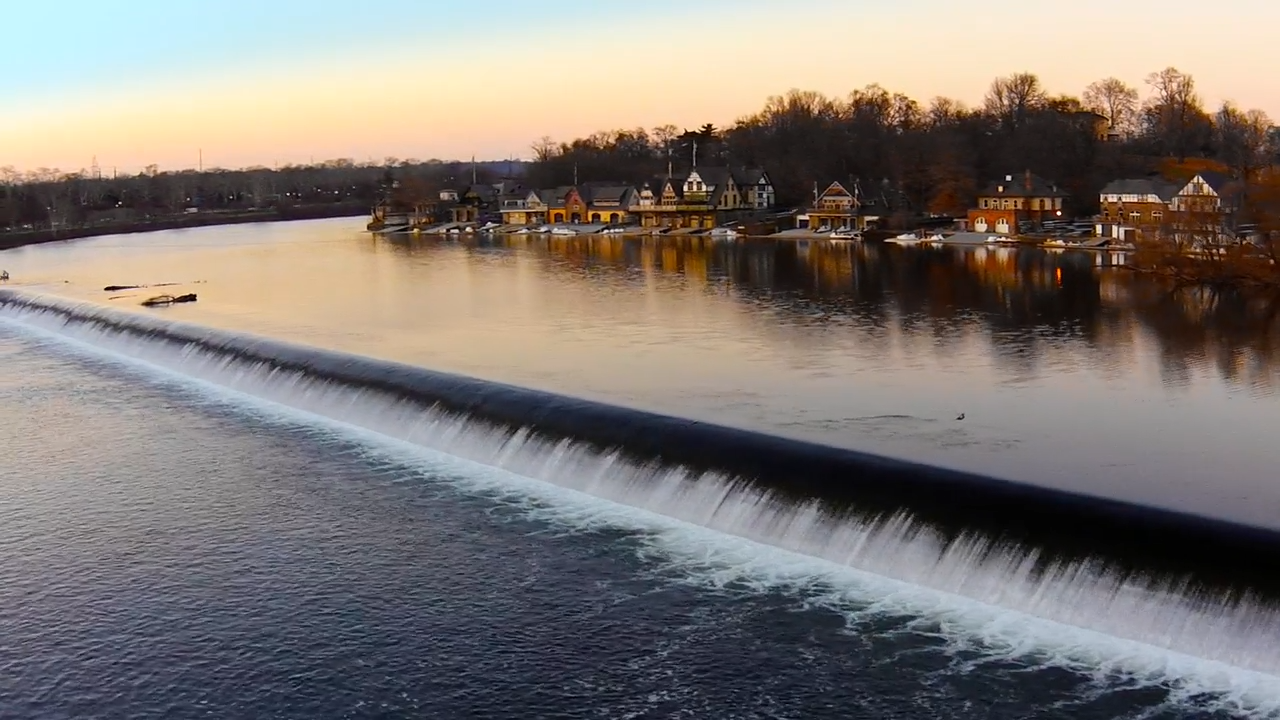 Boathouse Row on the Schuylkill River at sunset, Philadelphia